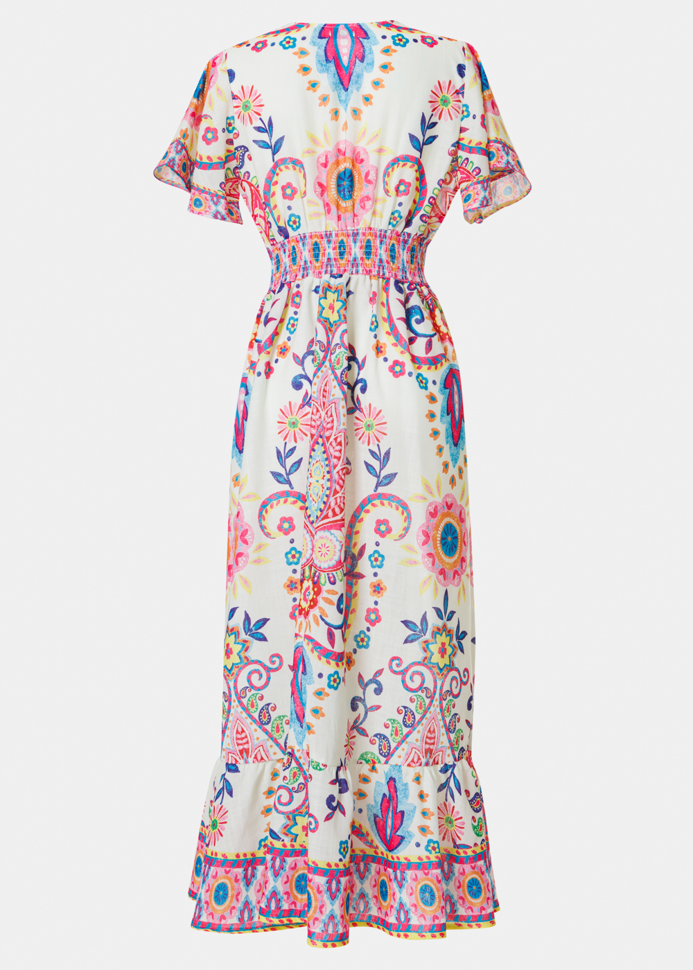 Colorful Maxi Dress w/ Paisley Pattern